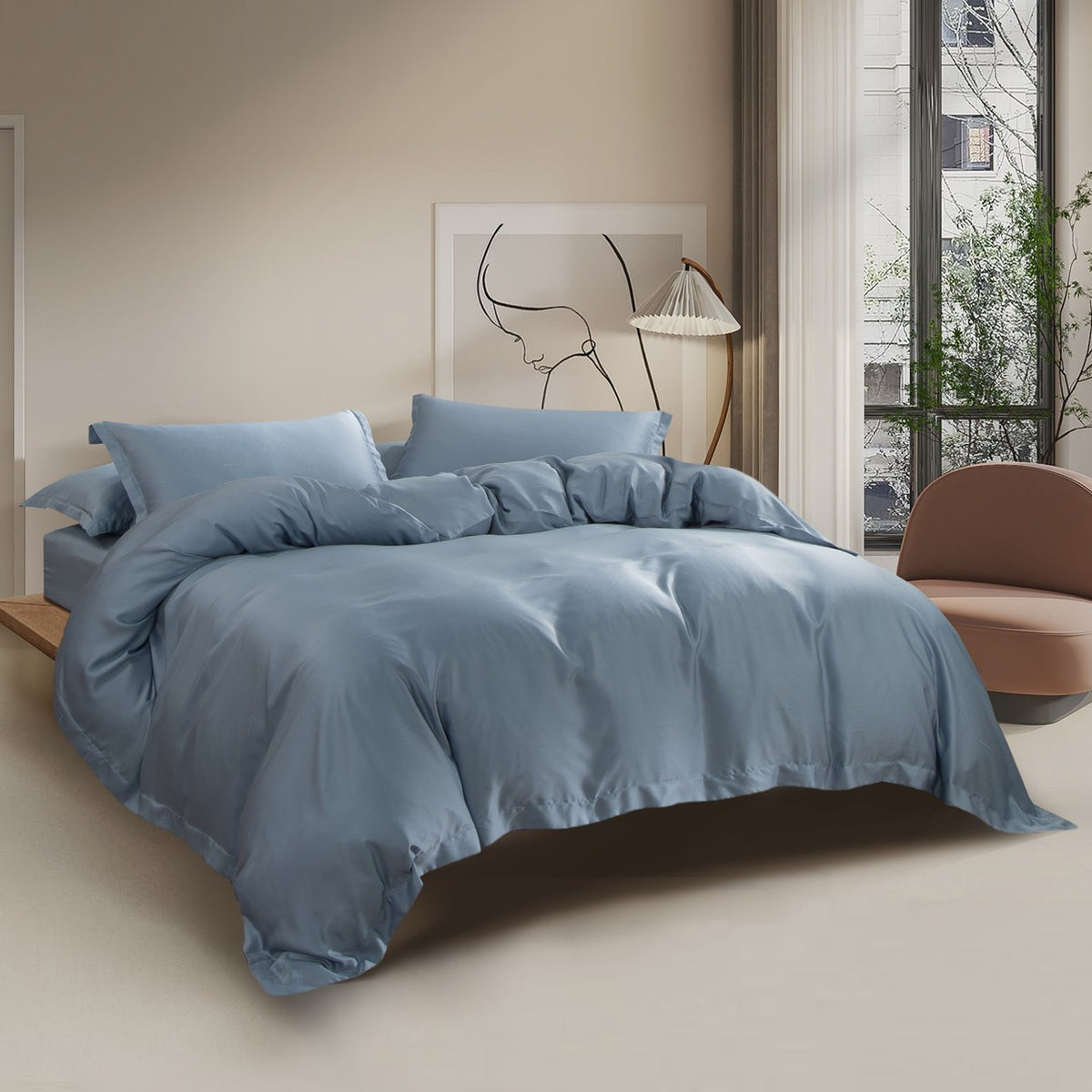 Aerynn 1100TC Tencel bedding - Ashley Blue