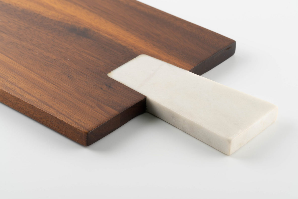 Cayenne Acacia Marble Serving Board