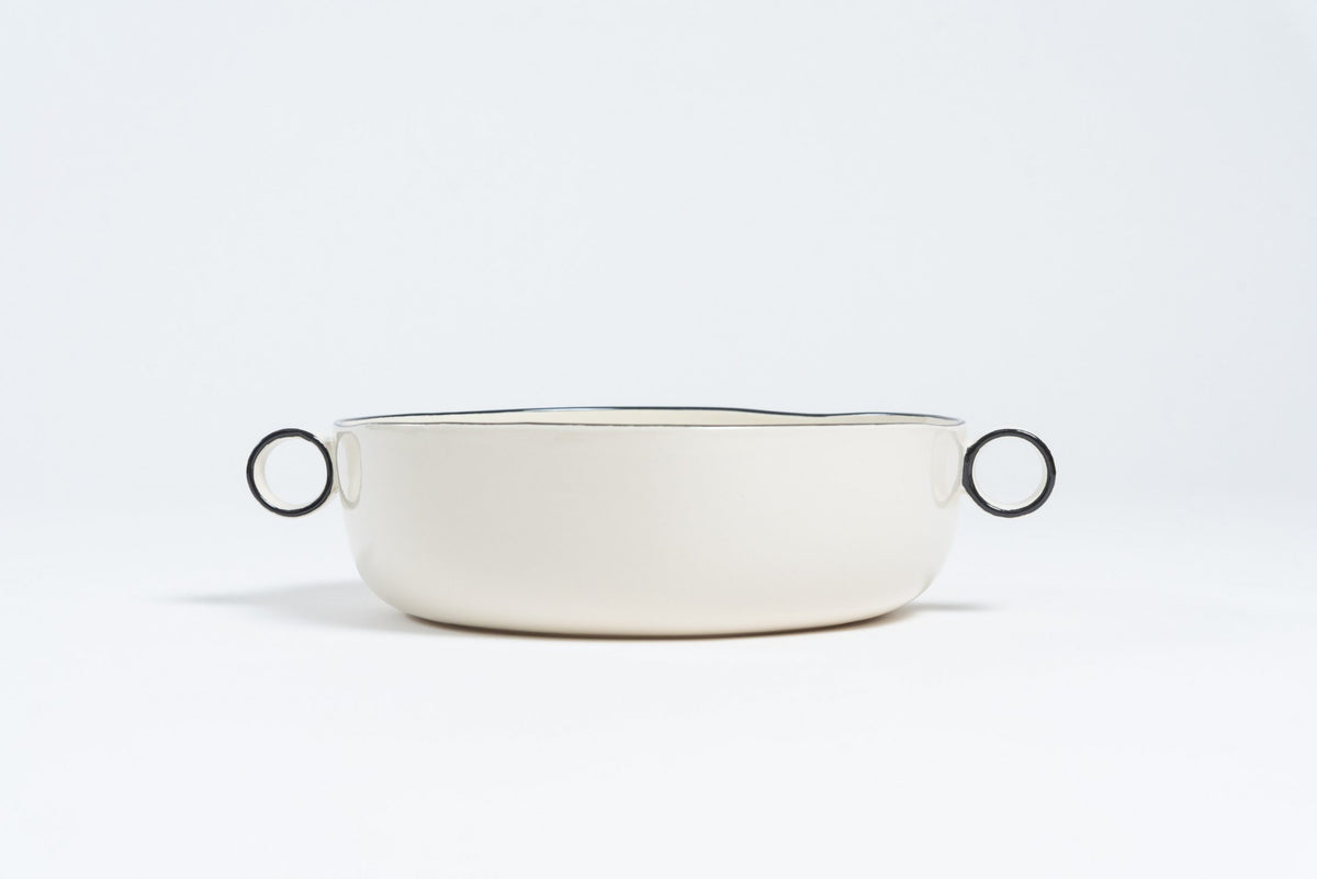 Layla White Serving Bowl With Handle
