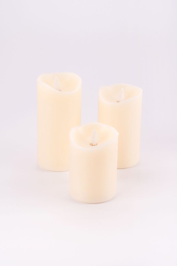 Lutz 3PCS LED Flameless Block Candle Set