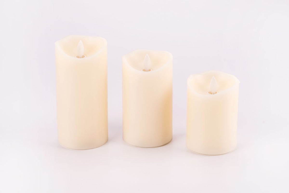 Lutz 3PCS LED Flameless Block Candle Set