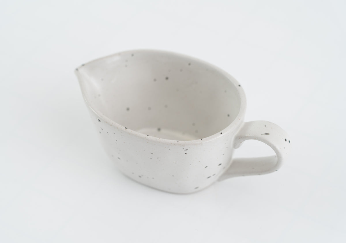 Milly Cream White & Sand Gravy Bowl with Handle