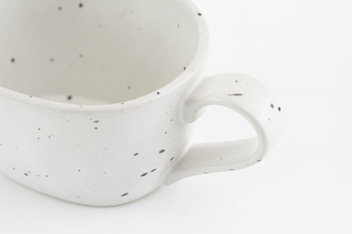 Milly Cream White & Sand Gravy Bowl with Handle