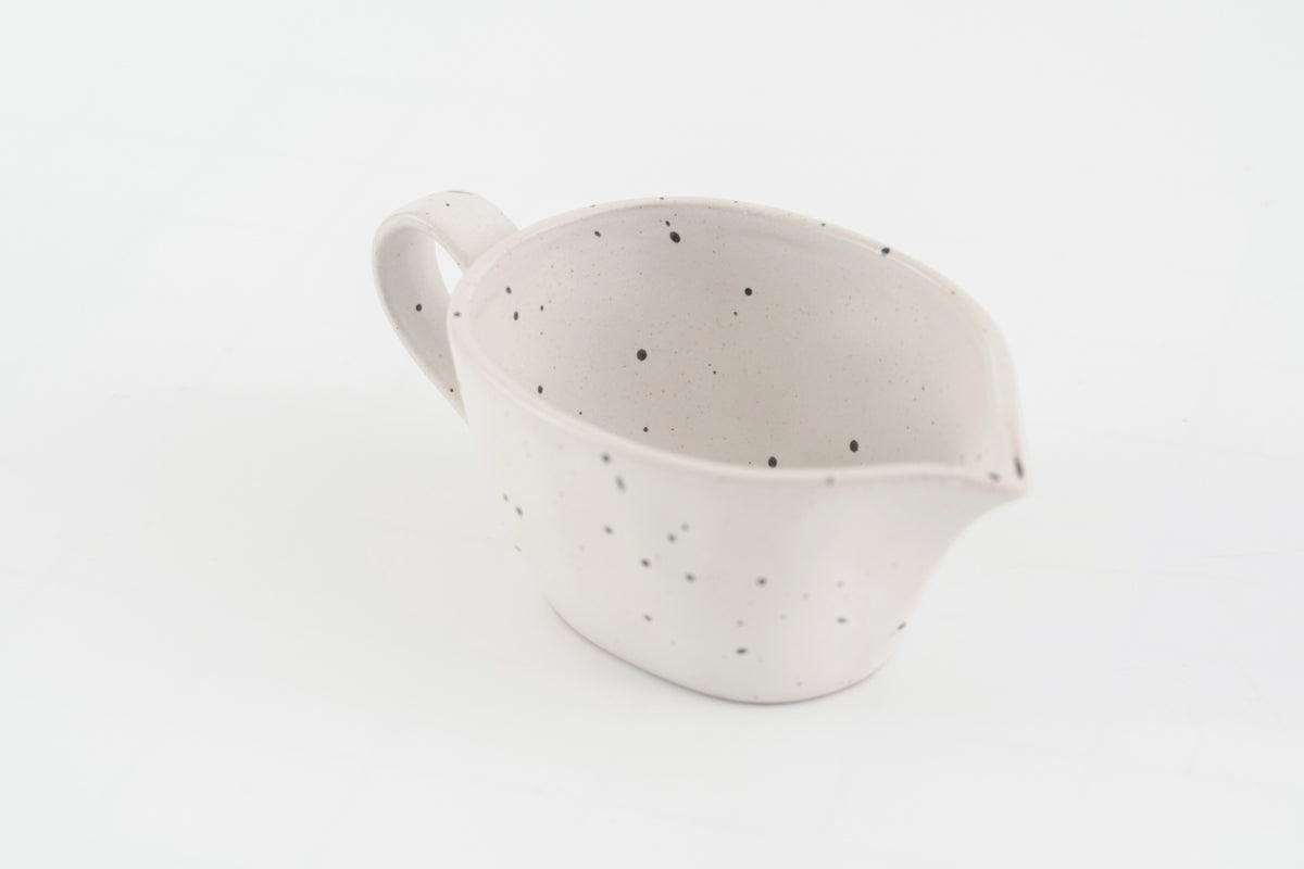 Milly Cream White & Sand Gravy Bowl with Handle