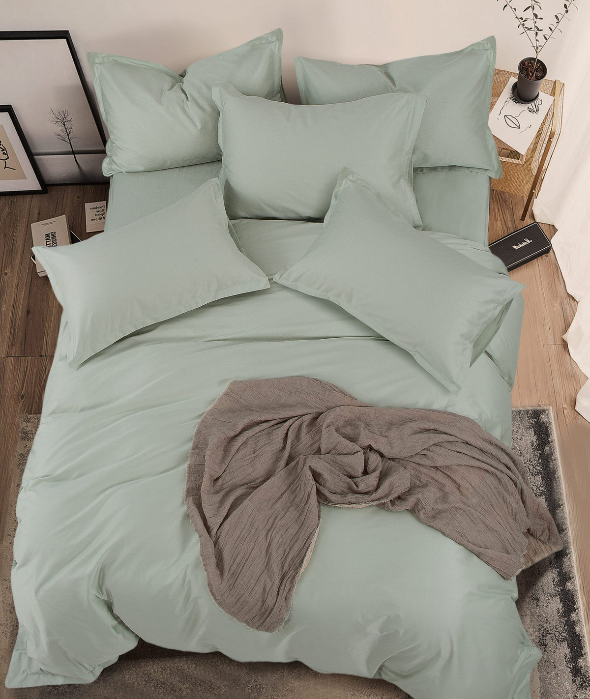 Ralphson Chantell Cotton Sateen Fitted Sheet Set | Quilt Cover Set | Pillow Case | Bolster Case