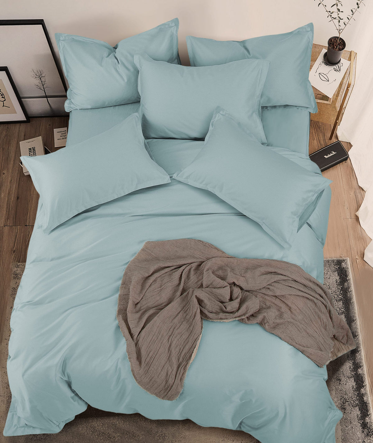 Ralphson Chantell Cotton Sateen Fitted Sheet Set | Quilt Cover Set | Pillow Case | Bolster Case